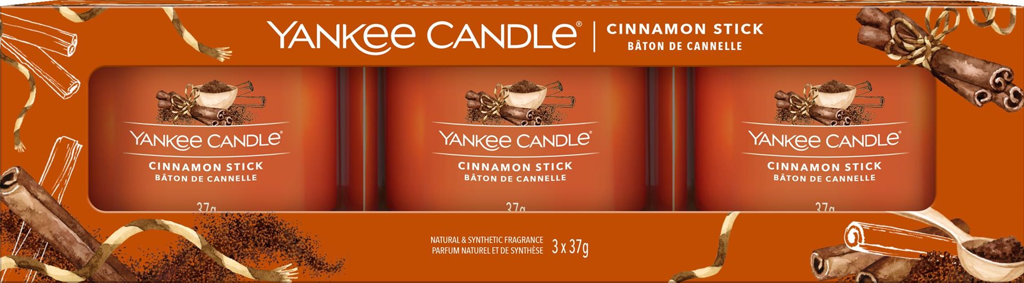 YANKEE CANDLE Set Cinnamon Stick Sampler 3× 37 g