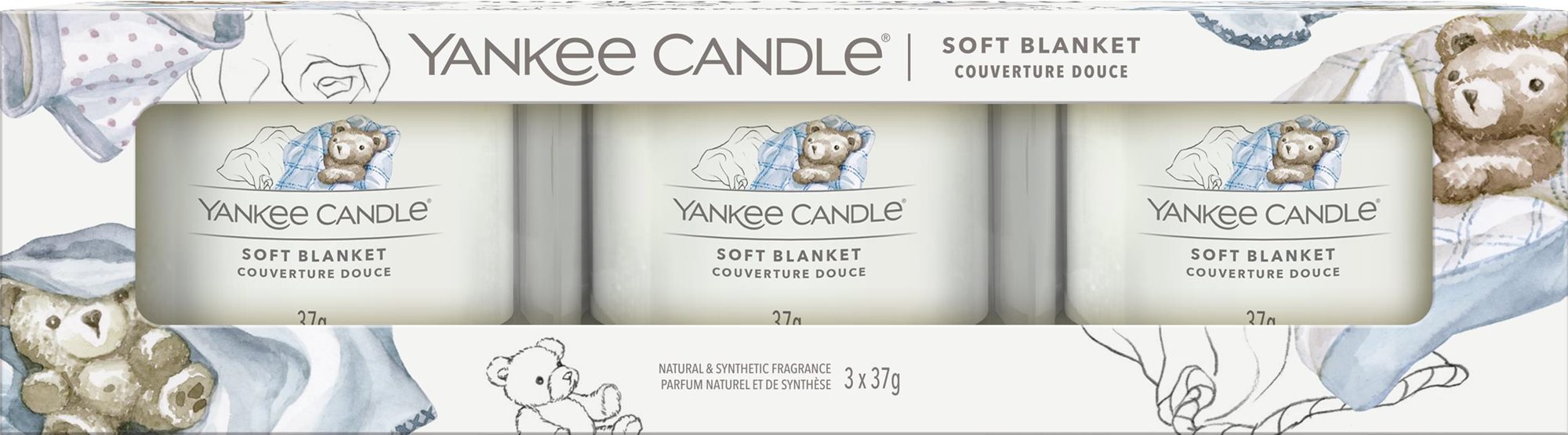 YANKEE CANDLE Set Soft Blanket Sampler 3× 37 g
