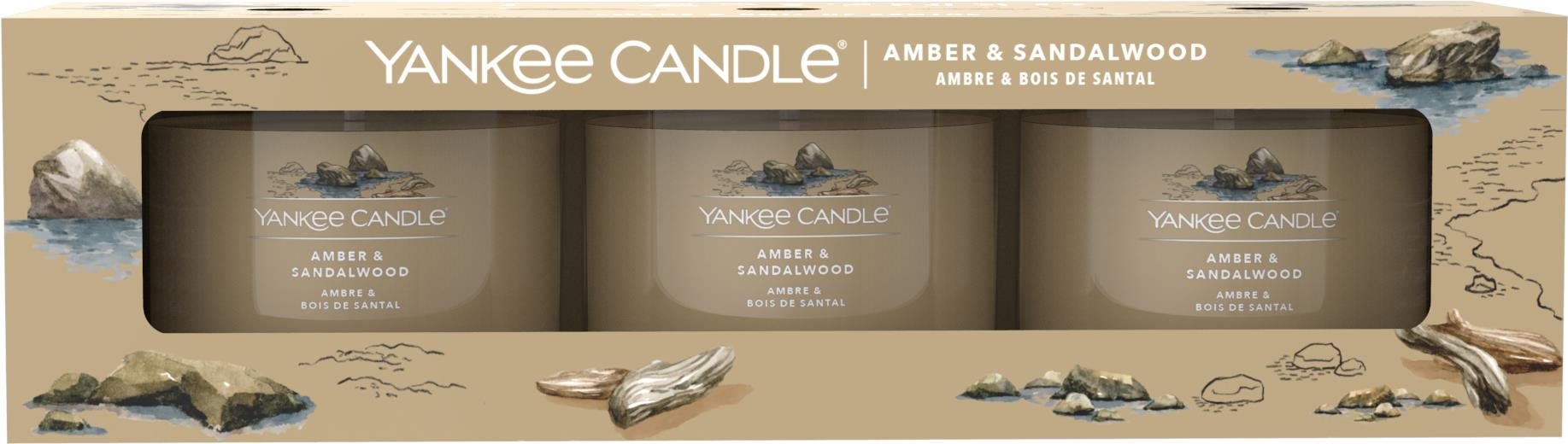 YANKEE CANDLE Amber and Sandalwood Set sampler 3× 37 g