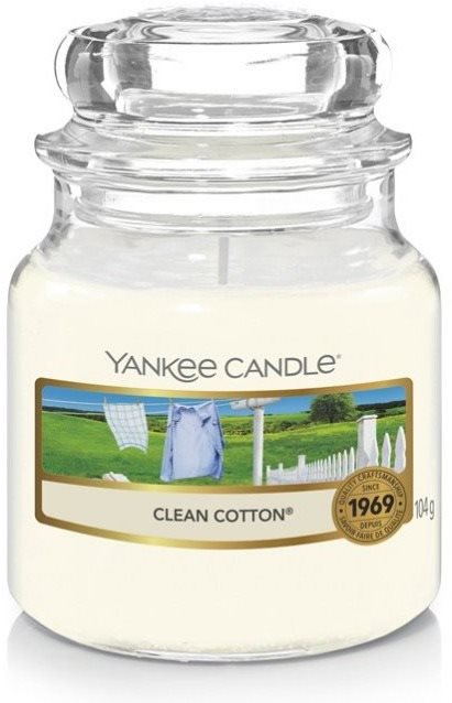 YANKEE CANDLE Classic Clean Cotton, kisméretű, 104 gramm