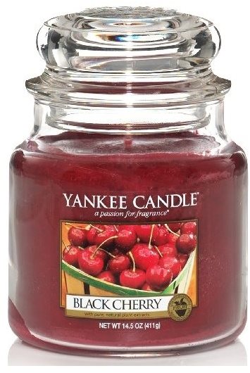 YANKEE CANDLE Classic Black Cherry, közepes méretű, 411 gramm