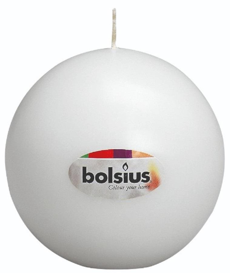 BOLSIUS gyertya, gömb, fehér 7 cm