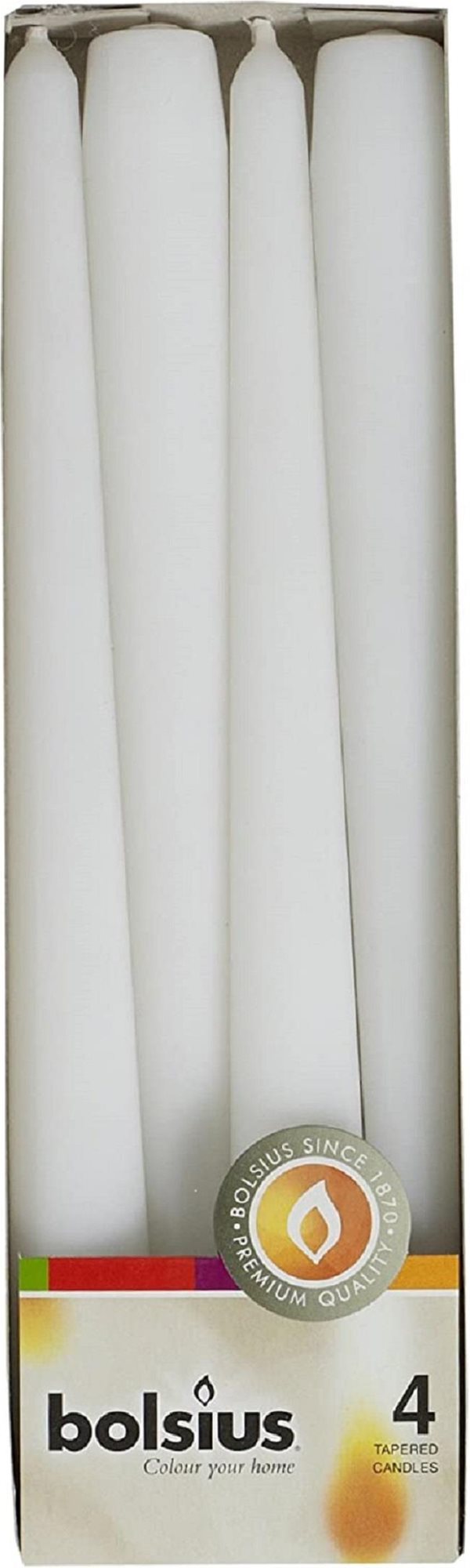 BOLSIUS paraffin gyertya fehér, 4 darab
