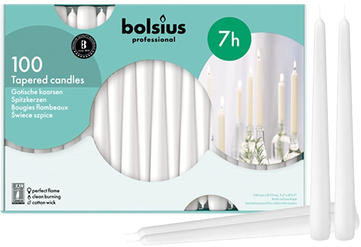 BOLSIUS kúpos Professional gyertya, fehér 100 darab