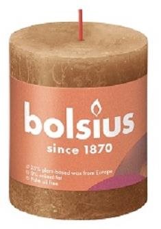 BOLSIUS rusztikus gyertya, fűszeres barna 80 × 68 mm