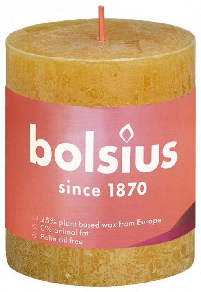 BOLSIUS rusztikus gyertya méz sárga 80 × 68 mm