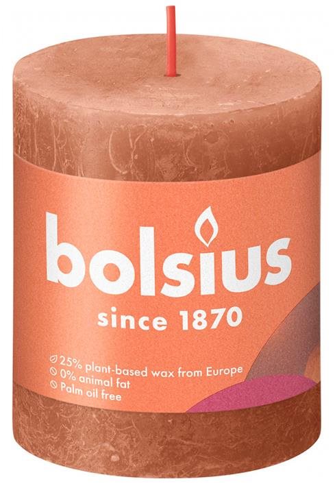 BOLSIUS rozsda rózsaszín rusztikus gyertya 80 × 68 mm