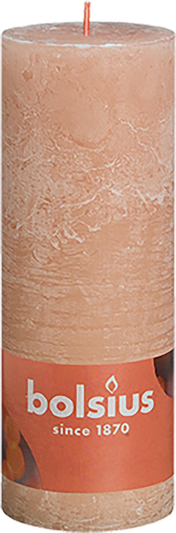 BOLSIUS rusztikus oszlop, ködös rózsaszín 190 × 68 mm