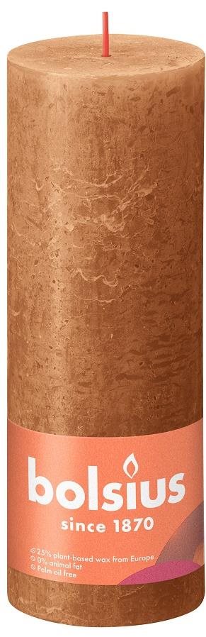 BOLSIUS rusztikus oszlop, fűszeres barna 190 × 68 mm