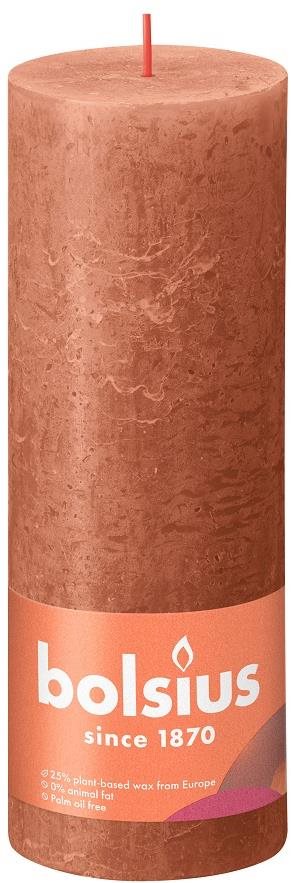 BOLSIUS rozsdás rózsaszín rusztikus, oszlopos 190 × 68 mm