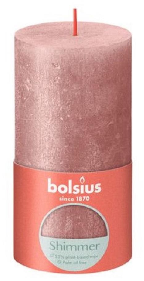 BOLSIUS rusztikus oszlop, rózsaszín 130 × 68 mm