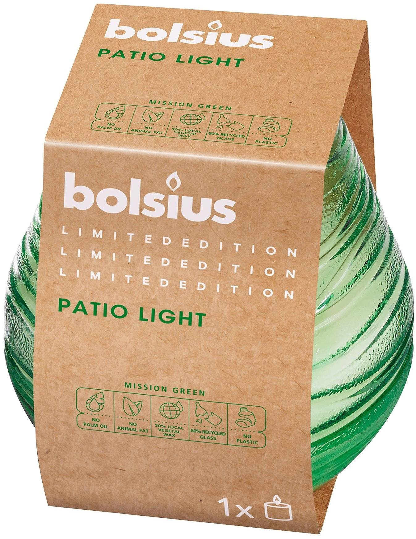 BOLSIUS Patiolight Divine Earth zöld 94 × 91 mm