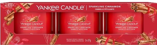 Gyertya YANKEE CANDLE Sparkling Cinnamon 3× 37 g
