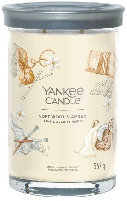 YANKEE CANDLE Signature 2 kanóc Soft Wool & Amber 567 g