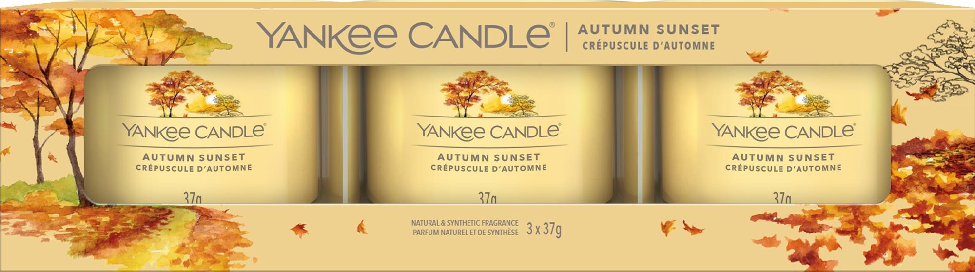 YANKEE CANDLE Autumn Sunset 3× 37 g