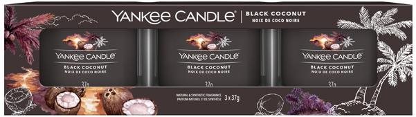 YANKEE CANDLE Black Coconut 3× 37 g