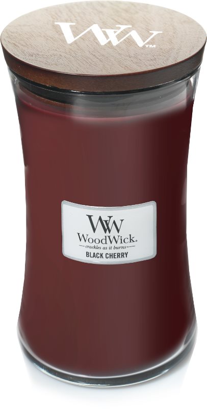 Fekete cseresznye illatú gyertya, égési idő 110 óra - WoodWick