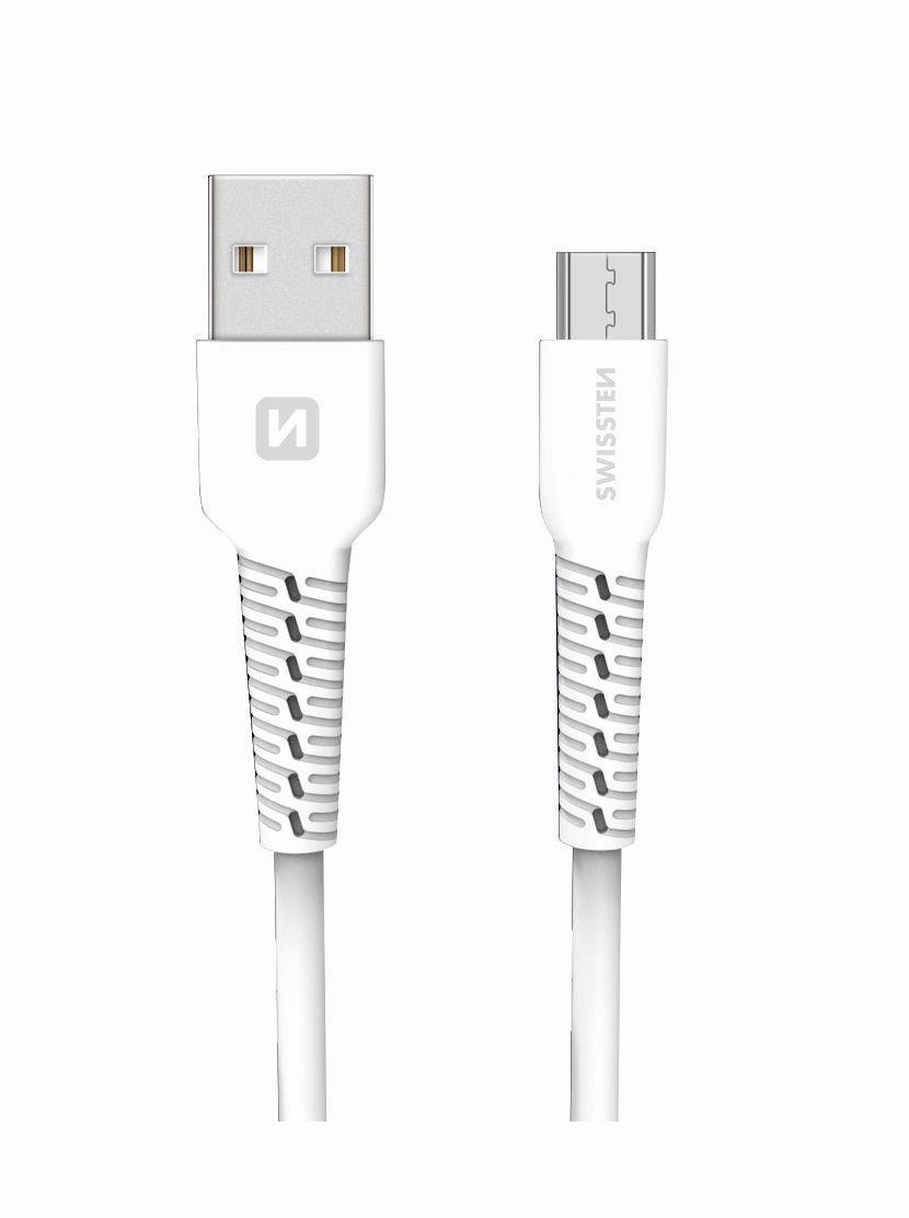 Adatkábel Swissten micro USB 1m, fehér