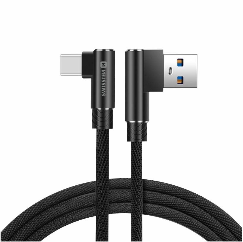 Swissten Arcade USB to USB-C 1,2m, fekete