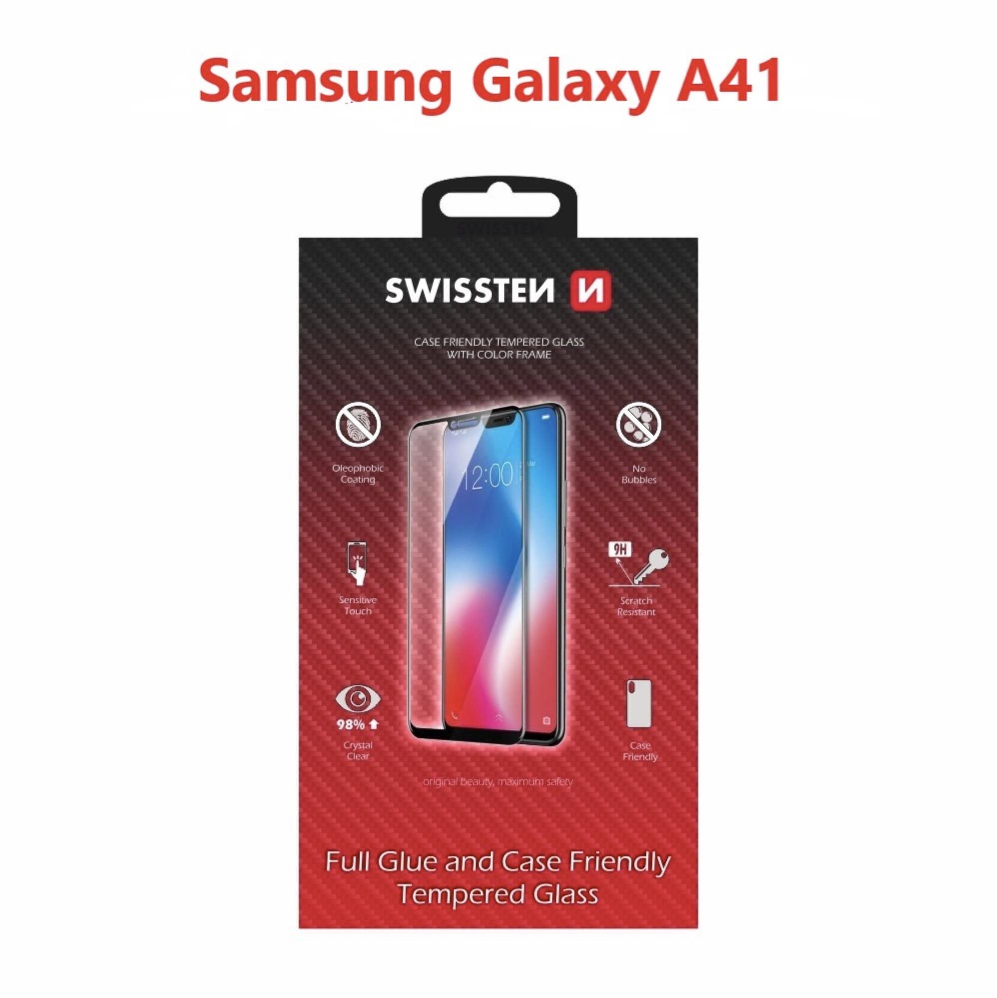 Swissten Case Friendly Samsung Galaxy A41 üvegfólia - fekete