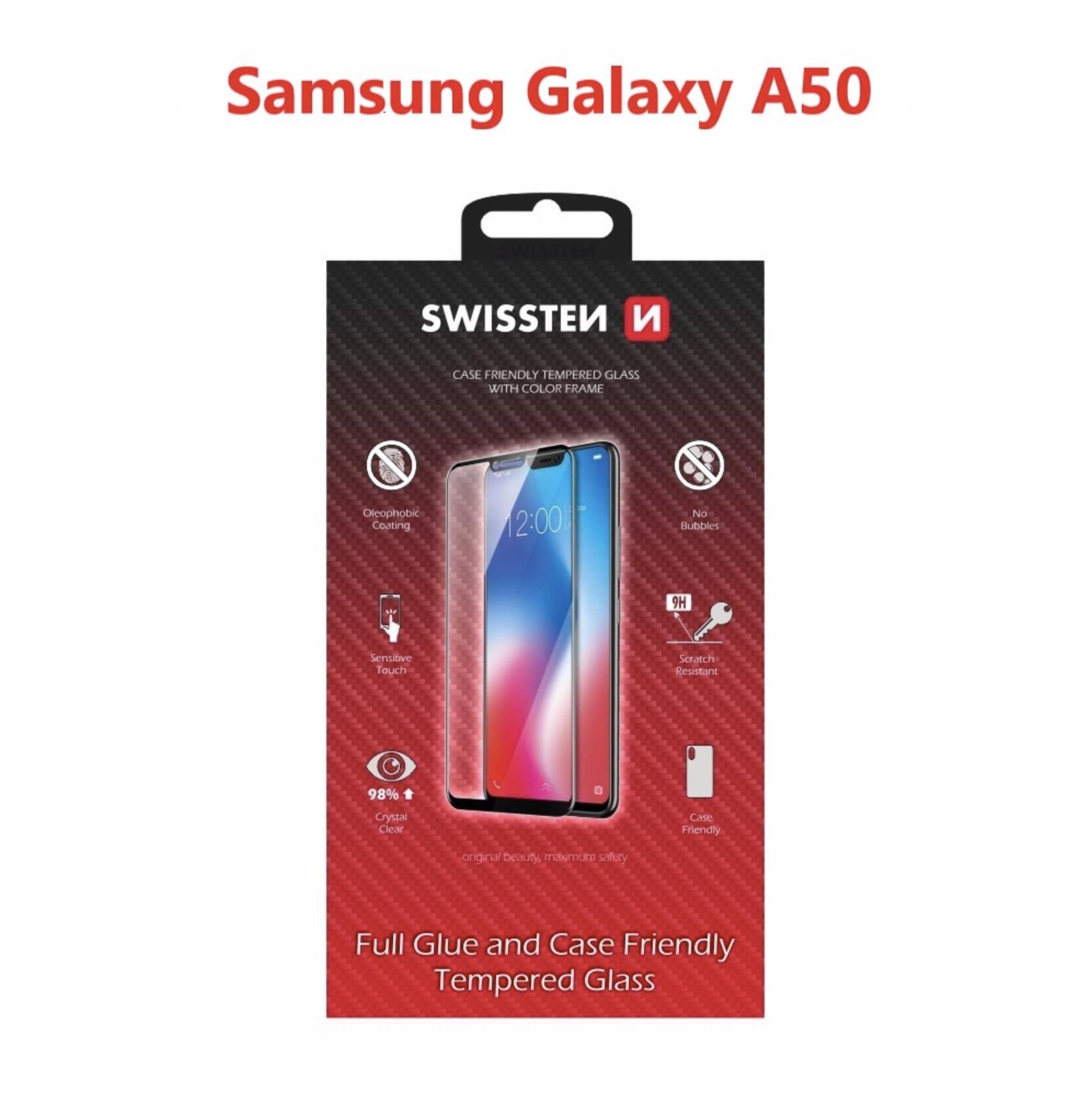 Swissten Case Friendly Samsung Galaxy A50 üvegfólia - fekete