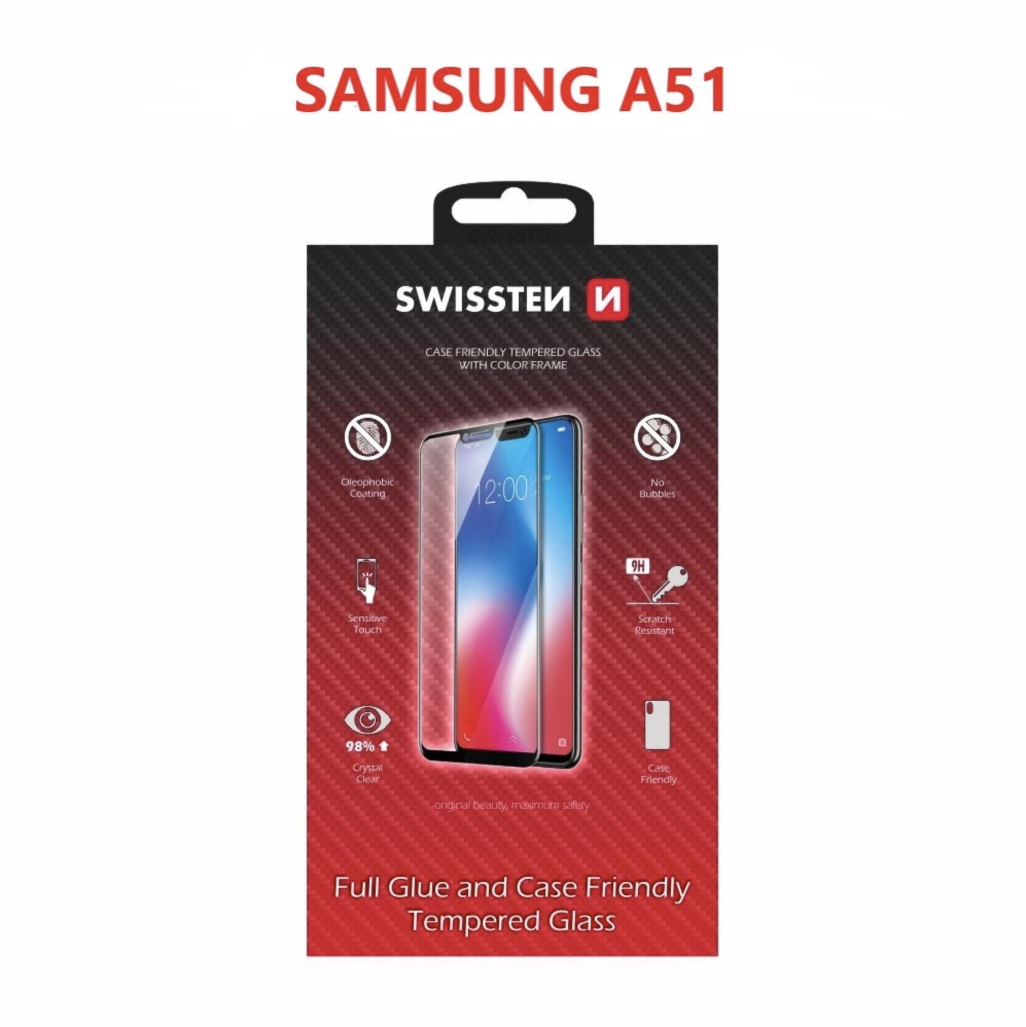 Swissten Case Friendly Samsung Galaxy A51 üvegfólia - fekete