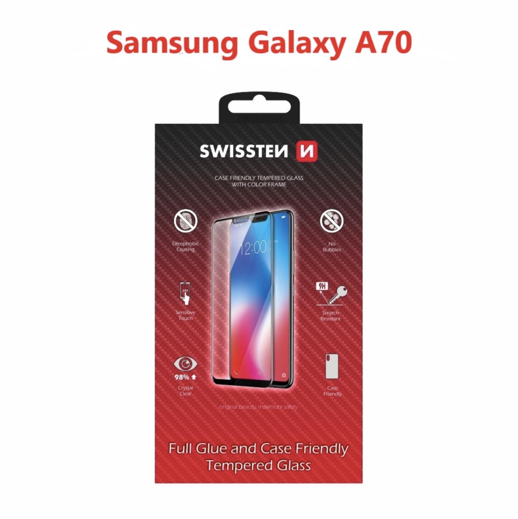 Swissten Case Friendly Samsung Galaxy A70 üvegfólia - fekete