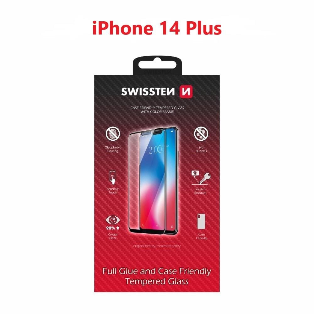 Swissten Case Friendly Apple iPhone 14 Plus üvegfólia - fekete