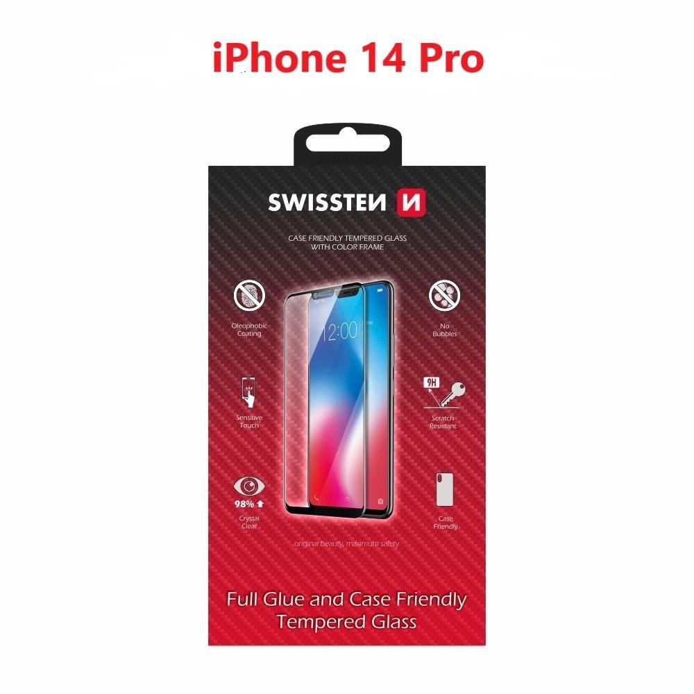 Swissten Case Friendly Apple iPhone 14 Pro Max üvegfólia - fekete
