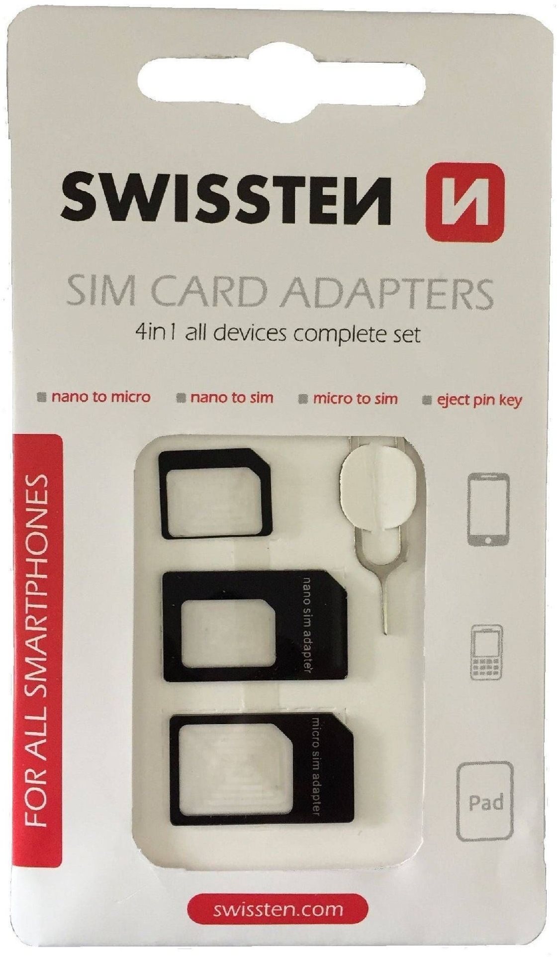 Swissten 4 az 1-ben SIM-kártya adapter