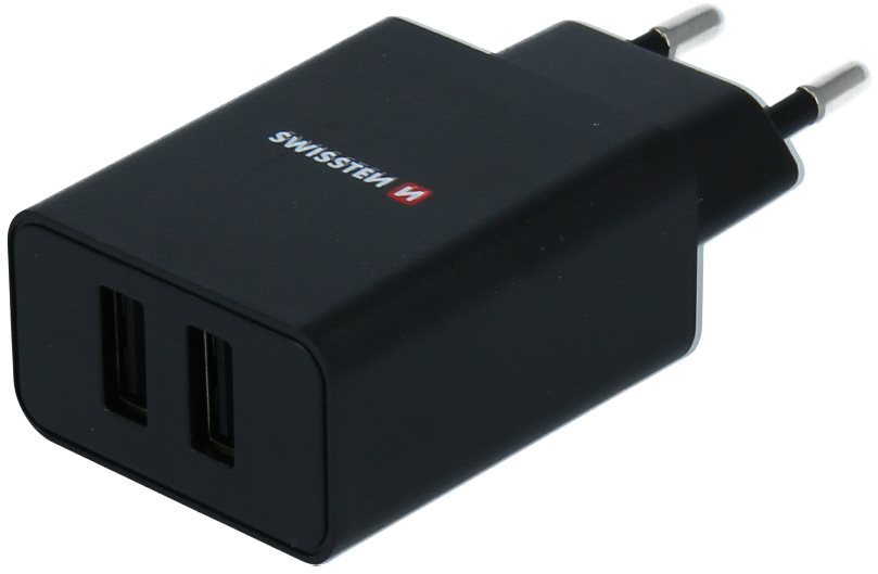 Swissten SMART IC 2.1A töltőfej + 1,2m USB-C kábel - fekete