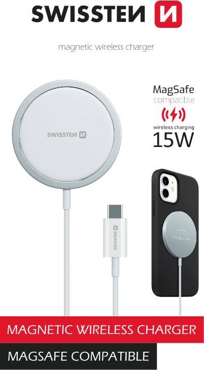 Swissten MagStick wireless töltő Apple iPhone készülékhez (MagSafe kompatibilis)