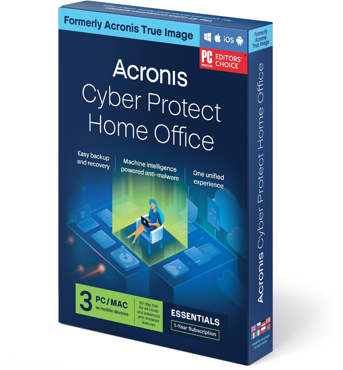 Acronis Cyber Protect Home Office Essentials 3 PC-re 1 évre (elektronikus licenc)