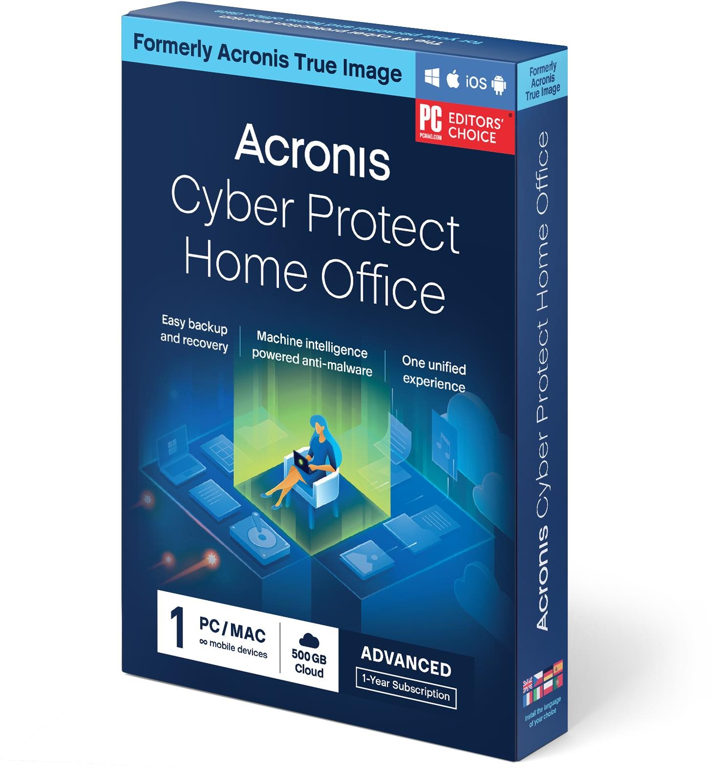 Acronis Cyber Protect Home Office Advanced 1 PC-re 1 évre + 500 GB Acronis Cloud Storage (electro)