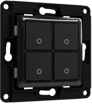 Shelly WS4, 4 gombos kapcsoló, keret nélkül, fekete