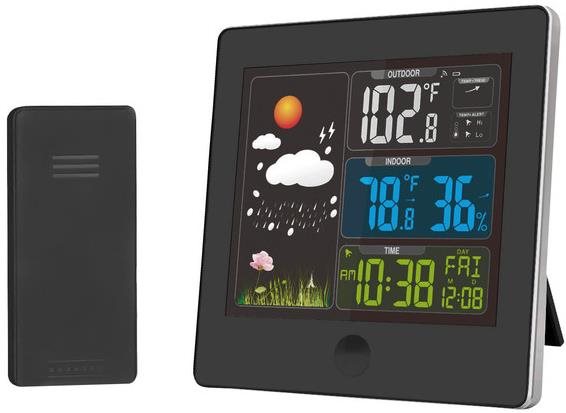Időjárás állomás Solight Időjárás állomás, színes LCD, hőmérséklet, páratartalom, RCC, fekete