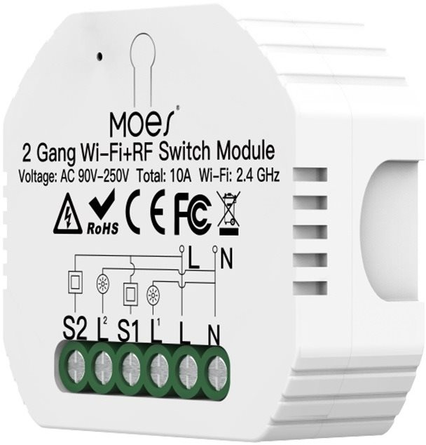 MOES Hidden wifi smart switch 2 gang
