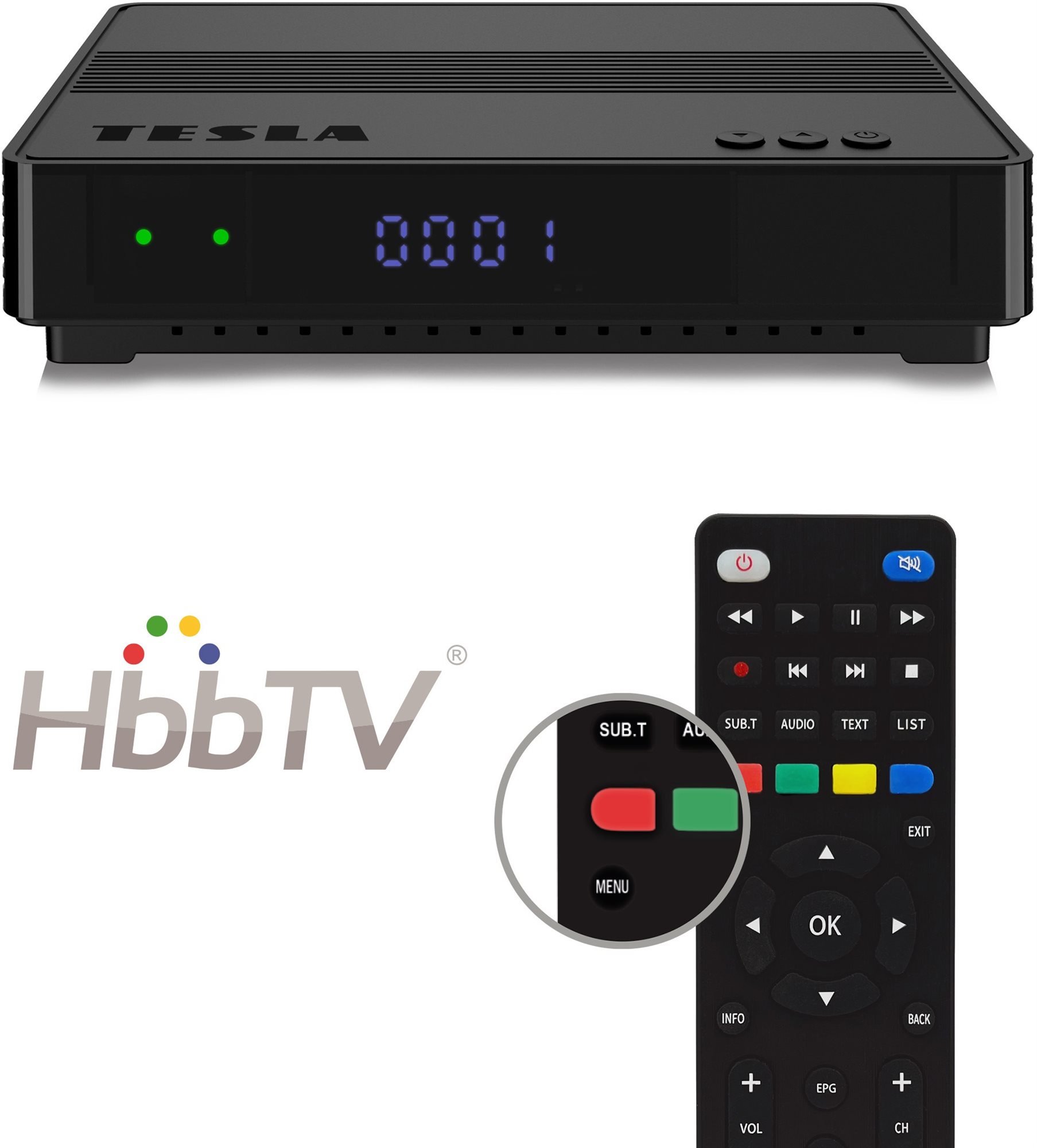 TESLA HYbbRID TV TH210 vevő T2 HEVC H.265 HbbTV
