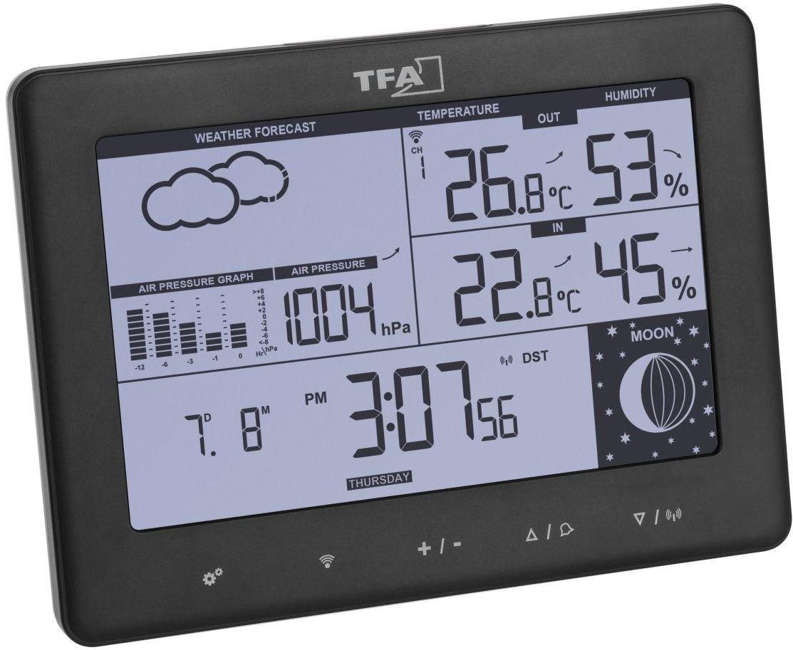 TFA 35.1158.01.GB ELEMENTS - házi meteorológiai állomás - időjárás előrejelzéssel és két ébresztőórá