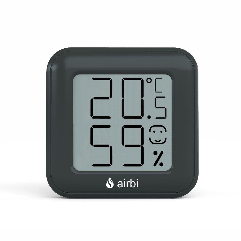 Airbi SMILE - Szobahőmérő és páratartalom-mérő - fekete