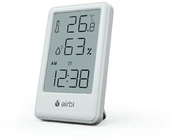 Airbi FRAME - Szobahőmérő és páratartalom-mérő órával - fehér