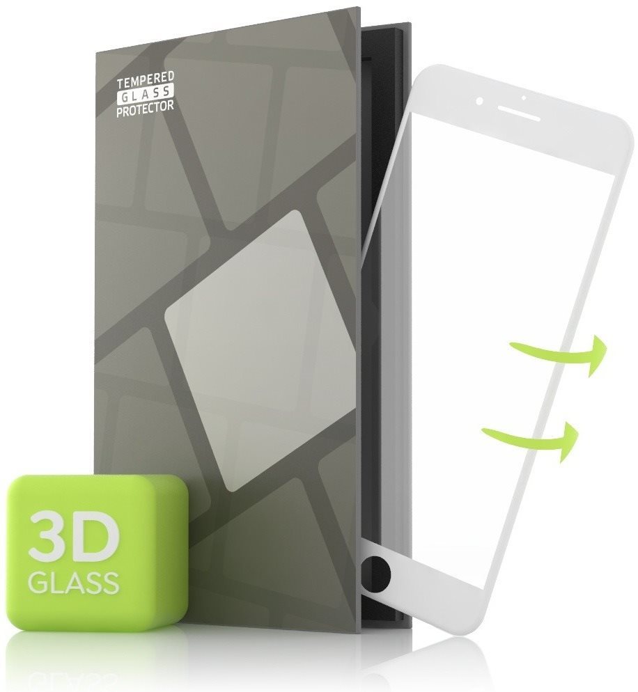 Tempered Glass Protector iPhone 7 / 8 / SE 2022 / SE 2020 3D üvegfólia - 3D Glass, fehér, Case Friendly