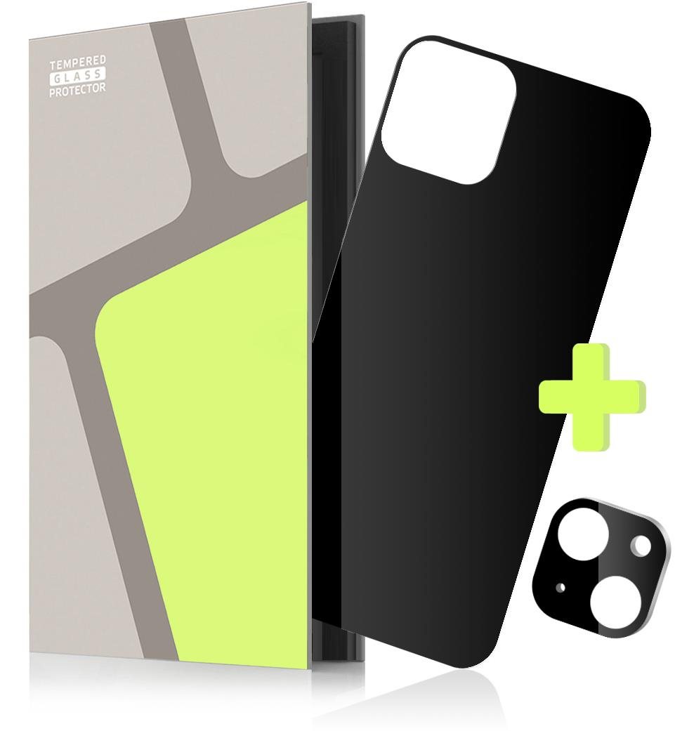 Tempered Glass Protector iPhone 14 Plus hátlapi üvegfólia + kamera védő fólia, fekete