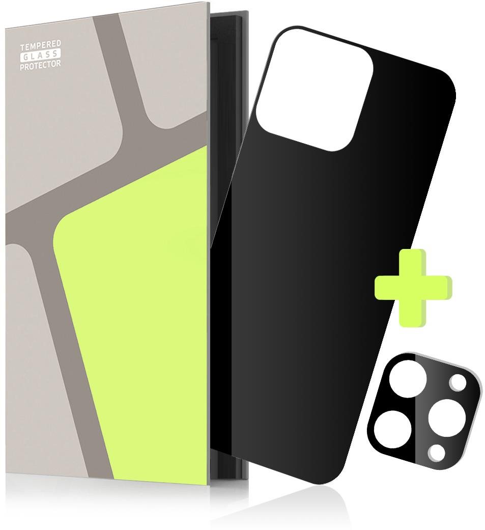 Tempered Glass Protector iPhone 14 Pro hátlapi üvegfólia + kamera védő fólia, fekete