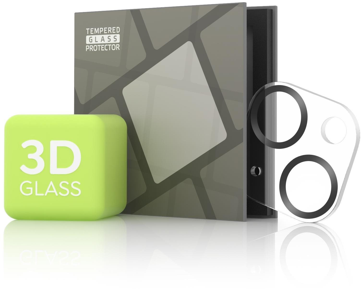 Tempered Glass Protector iPhone 13 mini / 13 kamerához - 3D Glass, fekete (Case friendly)