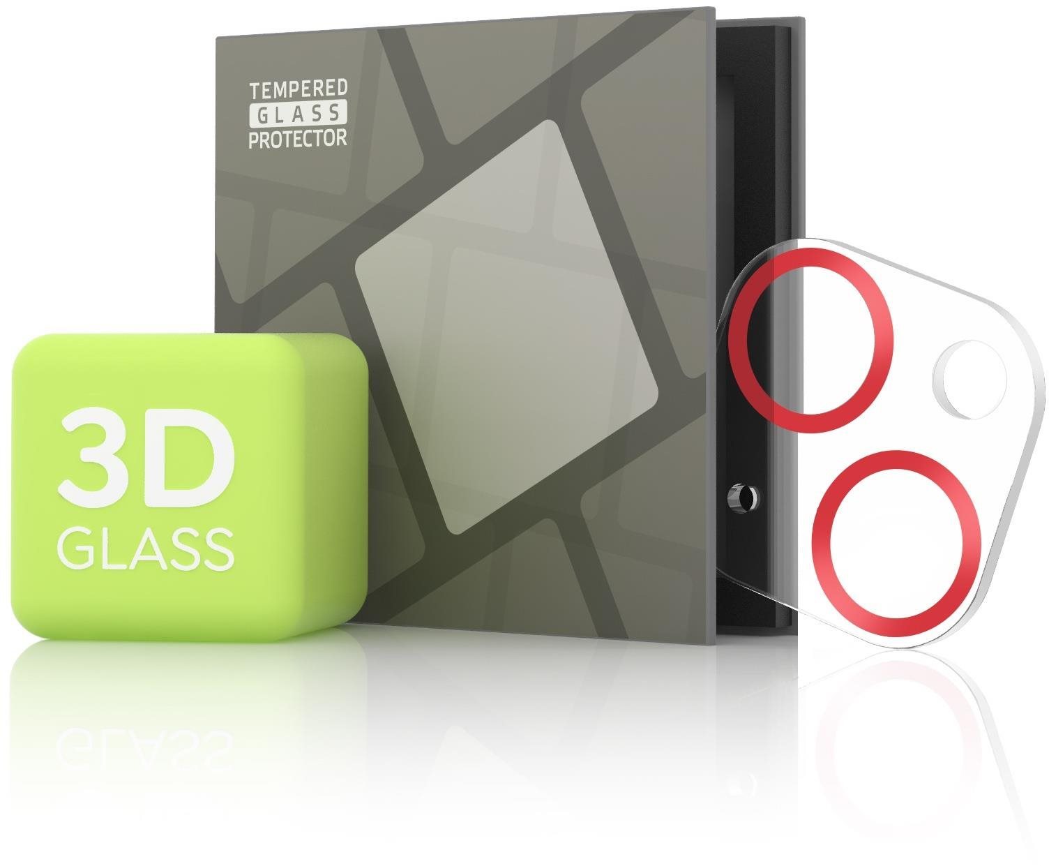 Tempered Glass Protector iPhone 13 mini / 13 kamerához - 3D Glass, piros (Case friendly)
