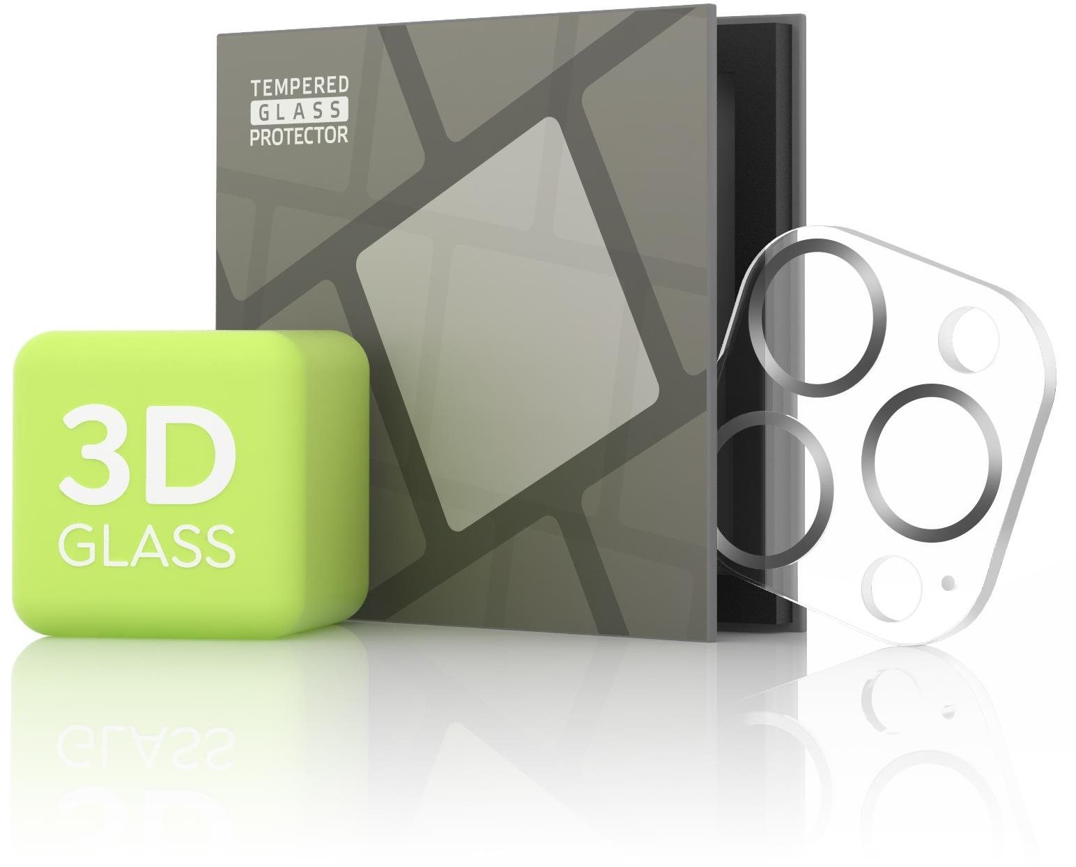 Tempered Glass Protector iPhone 13 Pro Max / 13 Pro kamerához - 3D Glass, szürke (Case friendly)