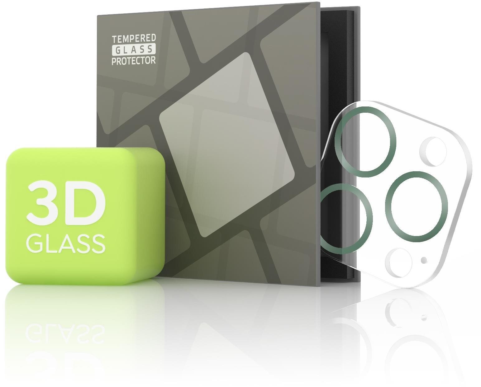 Tempered Glass Protector iPhone 13 Pro Max / 13 Pro kamerához - 3D Glass, zöld (Case friendly)
