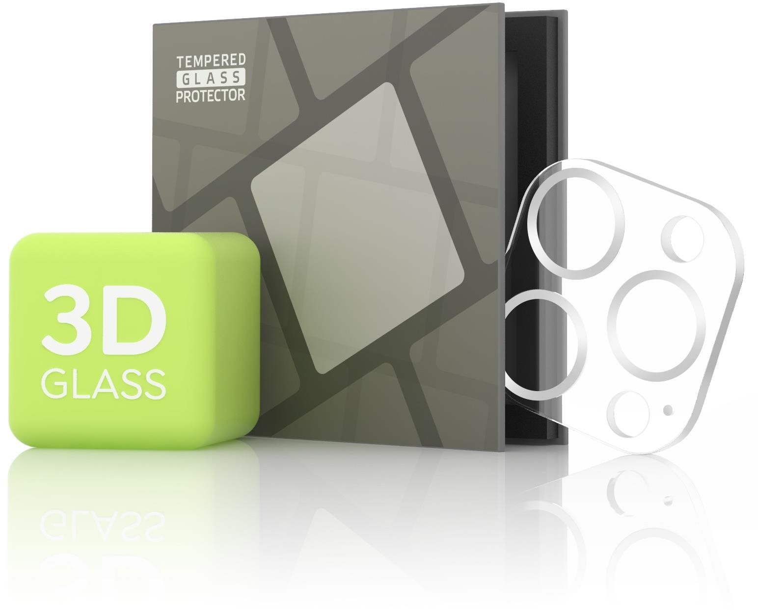 Tempered Glass Protector iPhone 13 Pro Max / 13 Pro kamerához - 3D Glass, ezüst (Case friendly)