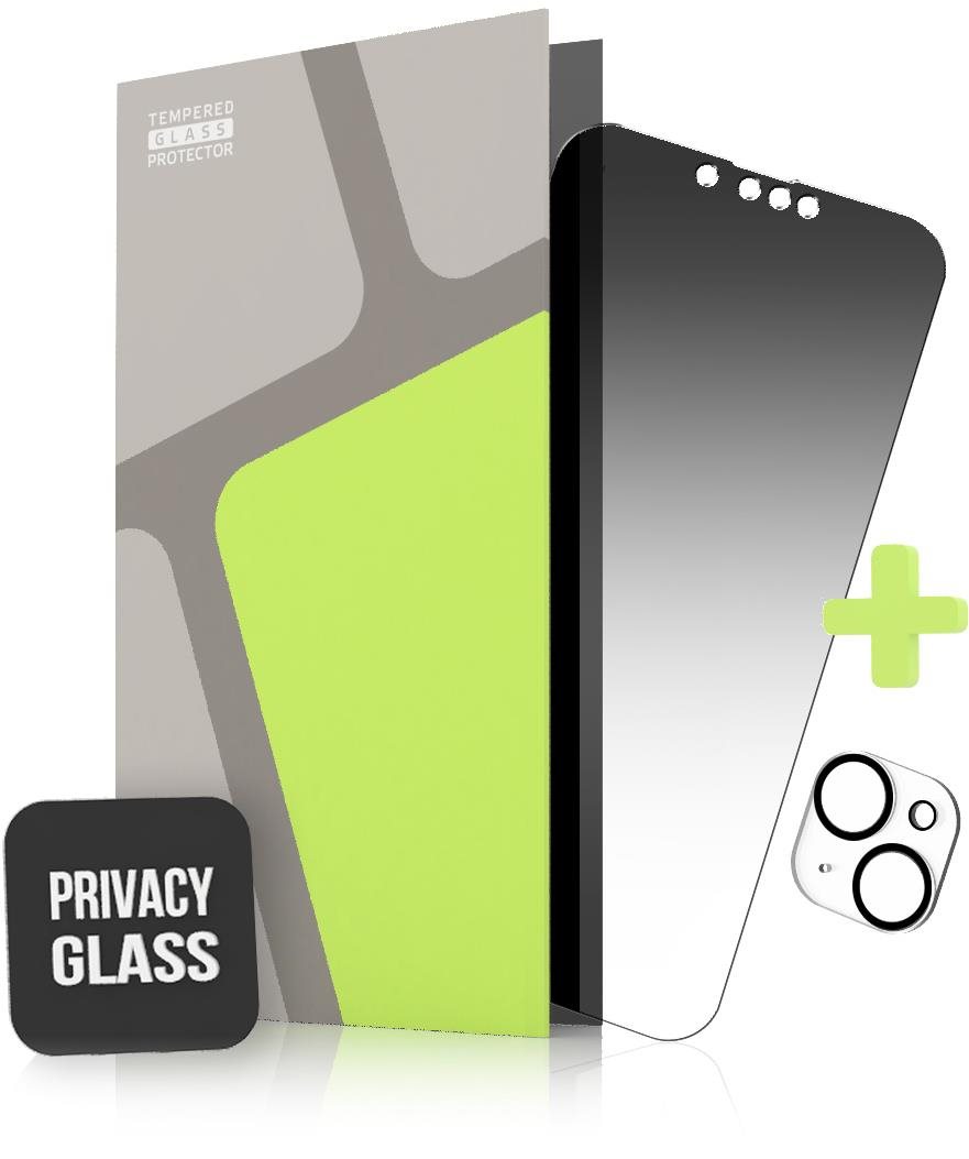 Tempered Glass Protector iPhone 14 üvegfólia + kamera védő fólia - Privacy Glass, Case Friendly